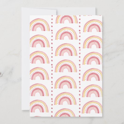 Rainbow Pastel Doodle Art Girl Einladung (Rückseite)