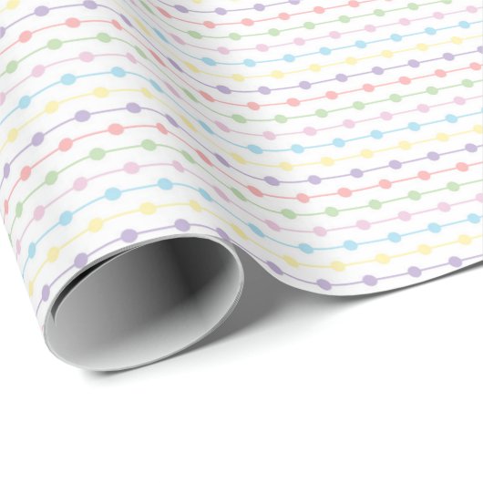 Rainbow Pastel Dot Stripes for Gender Neutral  Geschenkpapier (Rolleneckpunkt)