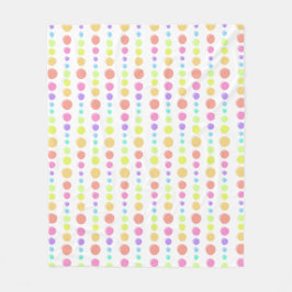 Rainbow Pastel Dots Muster Fleecedecke