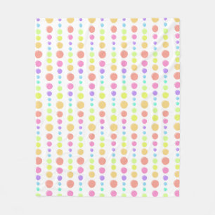 Rainbow Pastel Dots Muster Fleecedecke