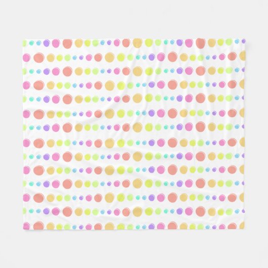 Rainbow Pastel Dots Muster Fleecedecke (Vorderseite (Horizontal))