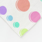 Rainbow Pastel Dots Muster Fleecedecke (Ecke)