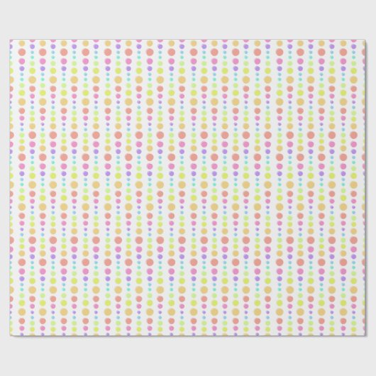 Rainbow Pastel Dots Muster Geschenkpapier (Flach)