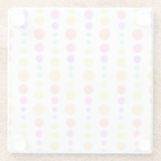 Rainbow Pastel Dots Muster Glasuntersetzer (Rückseite)