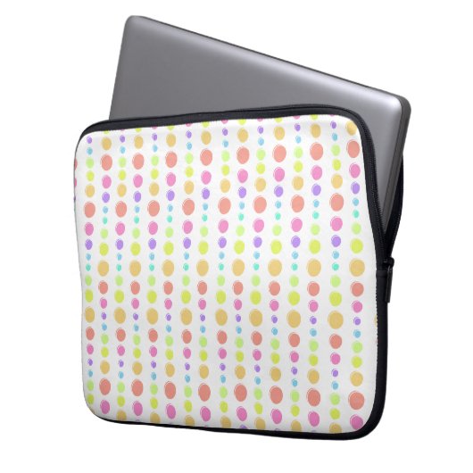 Rainbow Pastel Dots Muster Laptopschutzhülle (Vorderseite Links)