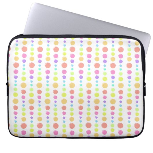 Rainbow Pastel Dots Muster Laptopschutzhülle (Vorderseite)