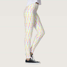 Rainbow Pastel Dots Muster Leggings