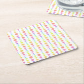 Rainbow Pastel Dots Muster Rechteckiger Pappuntersetzer (angewinkelt)