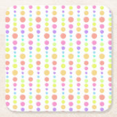 Rainbow Pastel Dots Muster Rechteckiger Pappuntersetzer (Vorderseite)
