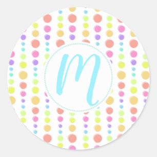 Rainbow Pastel Dots Muster Runder Aufkleber