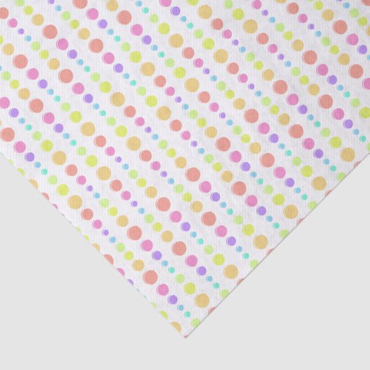 Rainbow Pastel Dots Muster Seidenpapier (Ausschnitt)