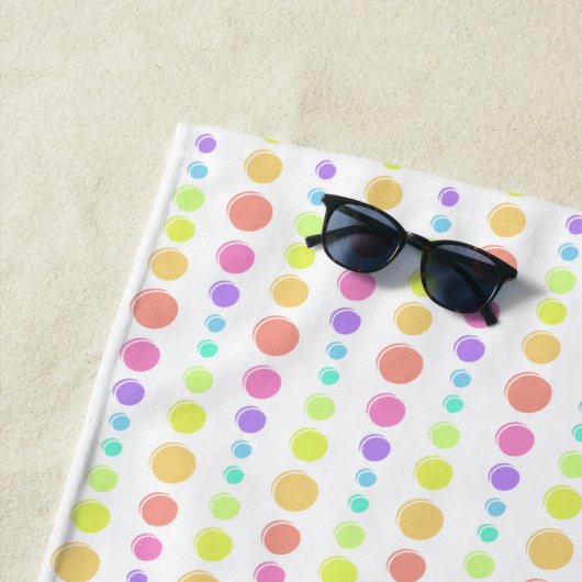 Rainbow Pastel Dots Muster Strandtuch (Beispiel)