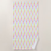 Rainbow Pastel Dots Muster Strandtuch (Vorderseite)