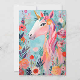 Rainbow Pastel Dream Unicorn Einladung