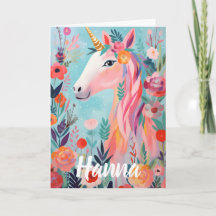 Rainbow Pastel Dream Unicorn Faltkarte