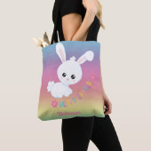 Rainbow Pastel Easter Bunny Child Personalisiert Tasche (Von Nahem)
