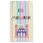 Rainbow Pastel Eid Mubarak Eid Geschenktasche Kleine Geschenktüte (Rückseite)