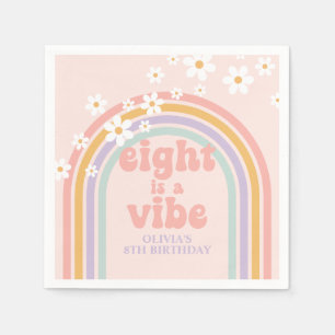 Rainbow Pastel Eight ist ein Vibe 8. Geburtstag Serviette