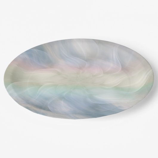 Rainbow Pastel floral Mandala design Pappteller (Schrägansicht)