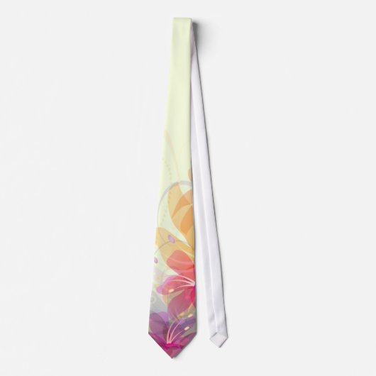 Rainbow Pastel Florals Krawatte (Vorderseite)