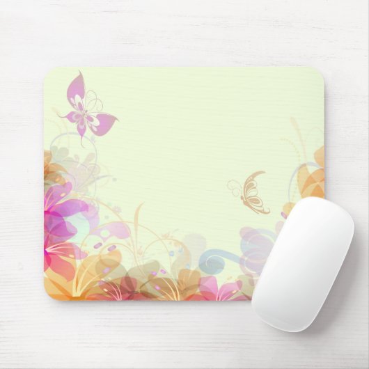 Rainbow Pastel Florals Mousepad (Mit Mouse)