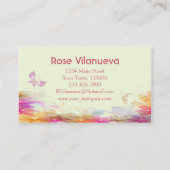 Rainbow Pastel Florals Visitenkarte (Rückseite)