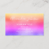 Rainbow Pastel Foil Beruflich Visitenkarte (Rückseite)