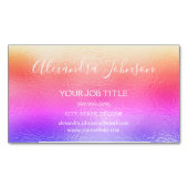 Rainbow Pastel Foil Business Beruflich Magnetische Visitenkarte (Vorderseite)