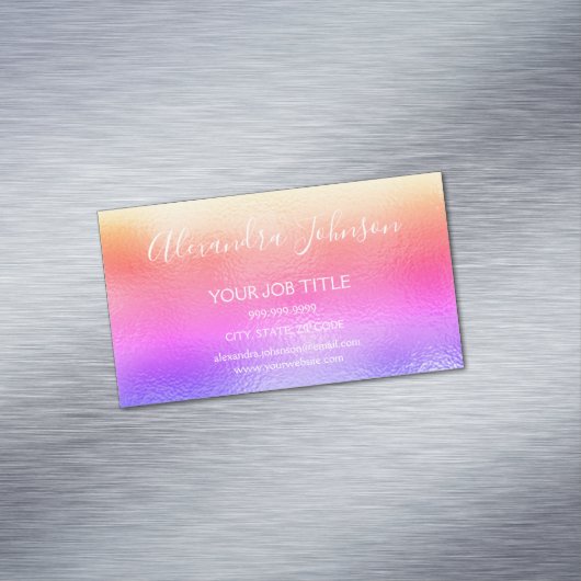 Rainbow Pastel Foil Business Beruflich Magnetische Visitenkarte (Beispiel)