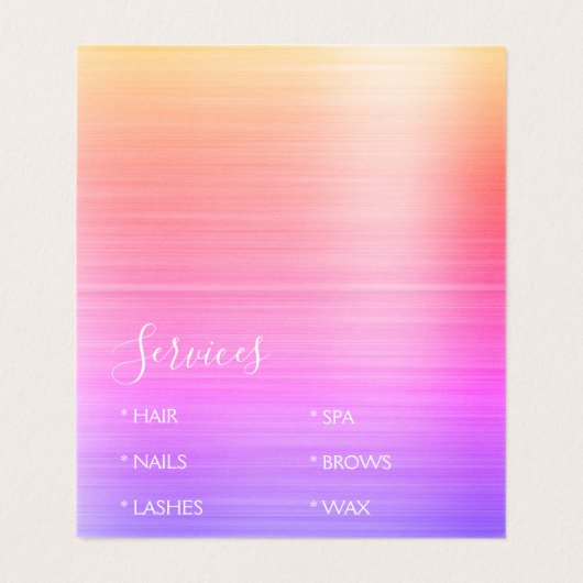 Rainbow Pastel Foil Modernes Business Visitenkarten (Innenseite Aufgefaltet)