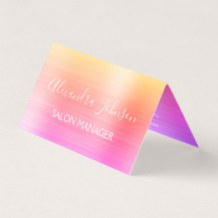 Rainbow Pastel Foil Modernes Business Visitenkarten
