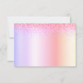 Rainbow Pastel Girly Glitzer Metal Monogram Name Dankeskarte (Rückseite)