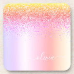 Rainbow Pastel Girly Glitzer Metal Monogram Name Getränkeuntersetzer<br><div class="desc">Rainbow Pastel Imitate Foil Metallic Sparkle Glitzer gebürstete Metal Monogram Name Paper Untersetzer. Dies macht den perfekten Abschluss,  Geburtstag,  Hochzeit,  Brautparty,  Jubiläum,  Babydusche oder Junggeselinnen-Abschied Geschenk für jemanden,  die Lieben glamourösen Luxus und schicke Stile.</div>