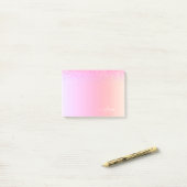Rainbow Pastel Girly Glitzer Metal Monogram Name Post-it Klebezettel (Auf Schreibtisch)