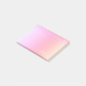 Rainbow Pastel Girly Glitzer Metal Monogram Name Post-it Klebezettel (angewinkelt)