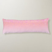 Rainbow Pastel Girly Glitzer Metal Monogram Name Seitenschläferkissen (Rückseite)