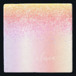 Rainbow Pastel Girly Glitzer Metal Monogram Name Steinuntersetzer<br><div class="desc">Rainbow Pastel Imitats Foil Metallic Sparkle Glitzer gebürstetes Metal Monogramm Name Stone Tile. Das macht den perfekten Abschluss,  süßen 16 Geburtstag,  Hochzeit,  Brautparty,  Jubiläum,  Babydusche oder Junggeselinnen-Abschied Geschenk für jemanden,  die Lieben glamourösen Luxus und schicke Stile.</div>
