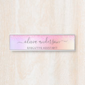 Rainbow Pastel Girly Glitzer Metal Monogram Name Türschild (Vorderseite )
