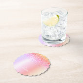 Rainbow Pastel Girly Glitzer Metal Monogram Name Untersetzer (Vor Ort)