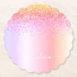 Rainbow Pastel Girly Glitzer Metal Monogram Name Untersetzer<br><div class="desc">Rainbow Pastel Imitate Foil Metallic Sparkle Glitzer gebürstete Metal Monogram Name Paper Untersetzer. Dies macht den perfekten Abschluss,  Geburtstag,  Hochzeit,  Brautparty,  Jubiläum,  Babydusche oder Junggeselinnen-Abschied Geschenk für jemanden,  die Lieben glamourösen Luxus und schicke Stile.</div>
