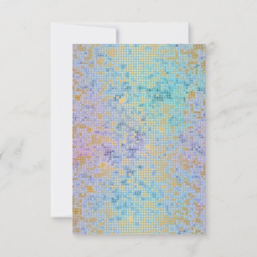 RAINBOW PASTEL GLITZER GOLD-ANTWORT-UAWG RSVP KARTE (Rückseite)