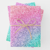 Rainbow Pastel Glitzer Muster Decoupage  Geschenkpapier Set (Beispiel)