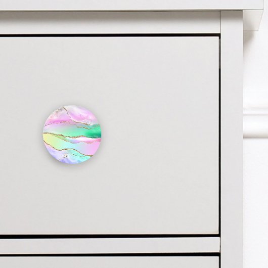 Rainbow Pastel Gold Agate Keramikknauf