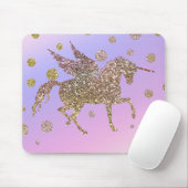 Rainbow Pastel Gold Dots Unicorn Trendy Girls Mousepad (Mit Mouse)