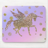 Rainbow Pastel Gold Dots Unicorn Trendy Girls Mousepad (Vorne)