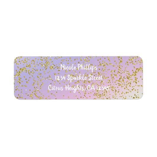 Rainbow Pastel Gold Glitzer Fantasy Birthday Party (Vorne)