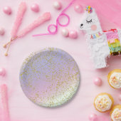 Rainbow Pastel Gold Glitzer Fantasy Birthday Party Pappteller (Party)