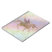Rainbow Pastel Gold Glitzer Unicorn Notizblock (Linke Seite)
