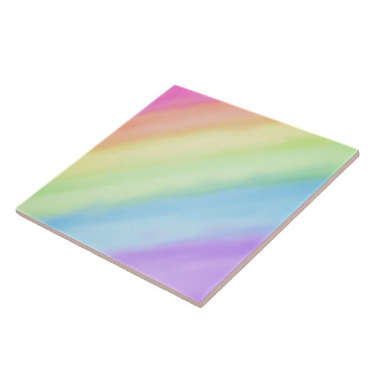 Rainbow Pastel Gradient Ombré Fliese (Seite)