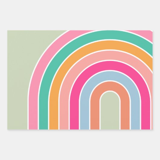 Rainbow Pastel Green Geschenkpapier Set (Vorderseite 3)